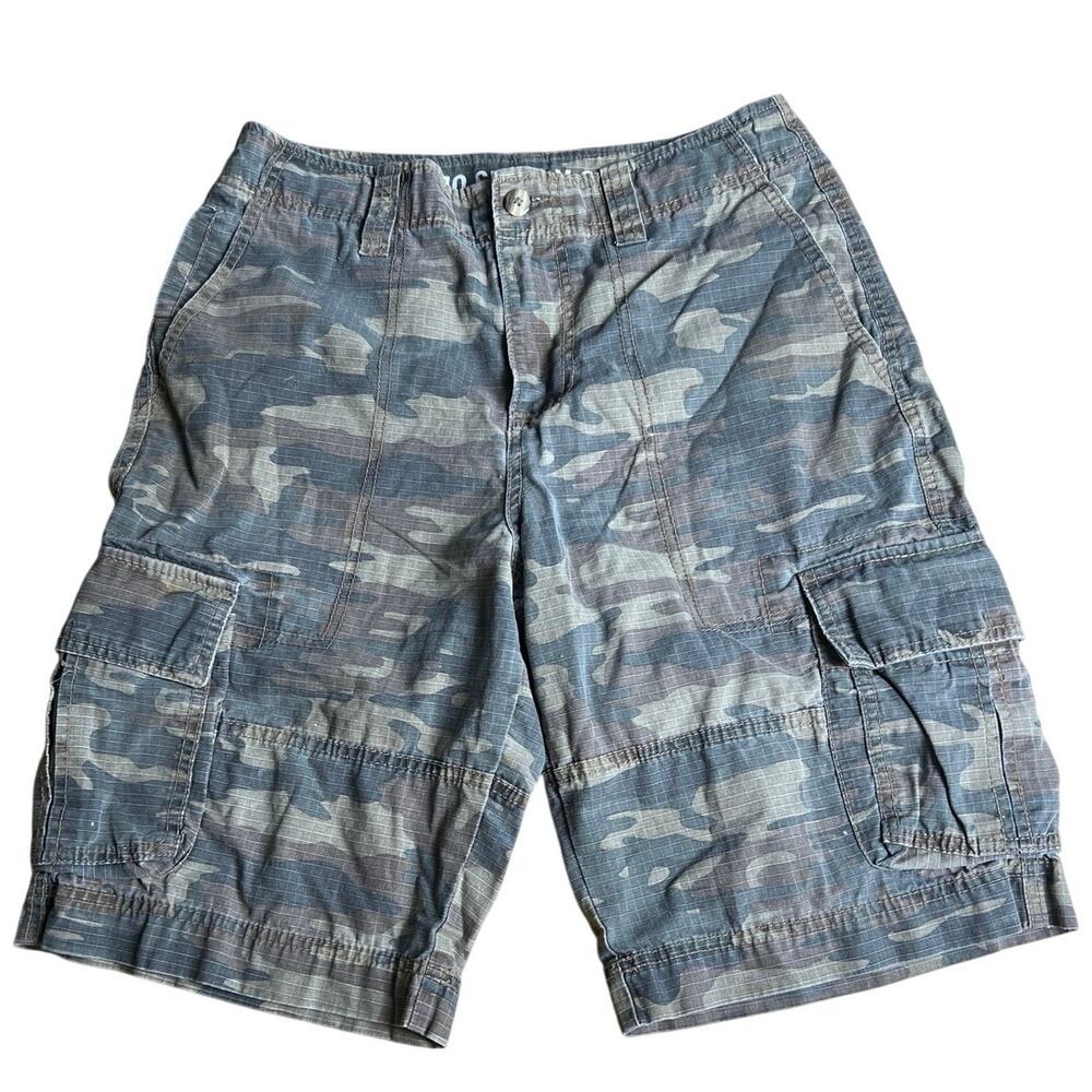 Vtg Mossimo Short Men 30 Green Camo Cargo Supply Distressed Y2K